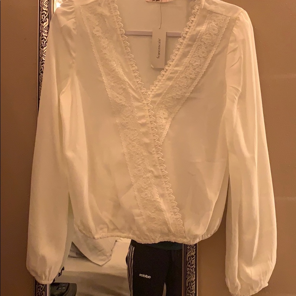White Lace Francesca’s Blouse